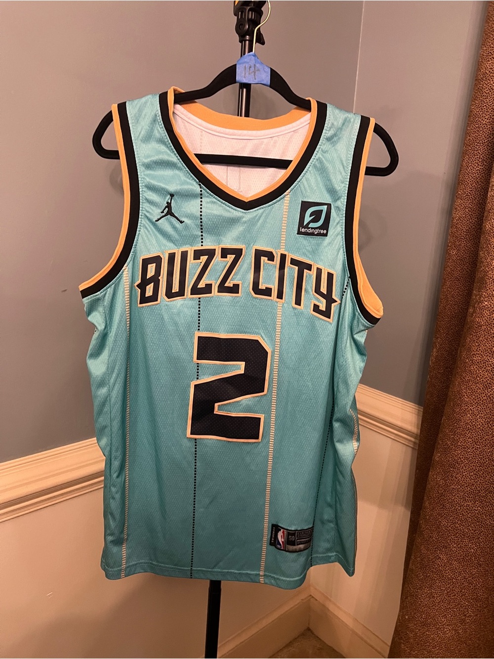 Lamelo Bell 2020-21 Teal Buzz City #2 Basketball Jersey with Black & Gold Trim
